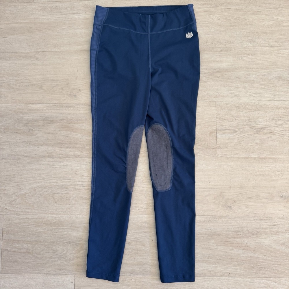 FitsT4 Sports Womens Riding Leggings Breeches Knee Patch Blue Size S